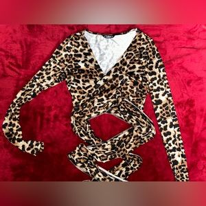 Leopard wrap top